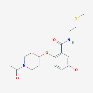 2-[(1-acetyl-4-piperidinyl)oxy]-5-methoxy-N-[2-(methylthio)ethyl]benzamide