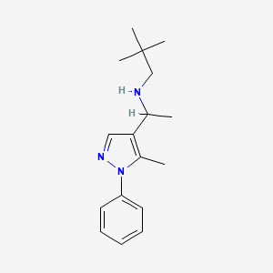 molecular formula C17H25N3 B3791668 (2,2-dimethylpropyl)[1-(5-methyl-1-phenyl-1H-pyrazol-4-yl)ethyl]amine 