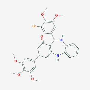 molecular formula C30H31BrN2O6 B379167 11-(3-bromo-4,5-dimethoxyphenyl)-3-(3,4,5-trimethoxyphenyl)-2,3,4,5,10,11-hexahydro-1H-dibenzo[b,e][1,4]diazepin-1-one 