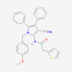 molecular formula C31H25N3O2S B379168 N-[3-cyano-1-(4-methoxybenzyl)-4,5-diphenyl-1H-pyrrol-2-yl]-2-(2-thienyl)acetamide 