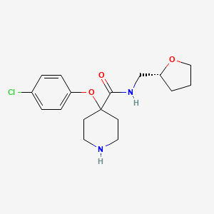 molecular formula C17H23ClN2O3 B3791689 4-(4-chlorophenoxy)-N-[(2R)-tetrahydrofuran-2-ylmethyl]piperidine-4-carboxamide 