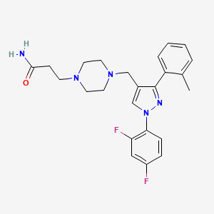 3-(4-{[1-(2,4-difluorophenyl)-3-(2-methylphenyl)-1H-pyrazol-4-yl]methyl}-1-piperazinyl)propanamide