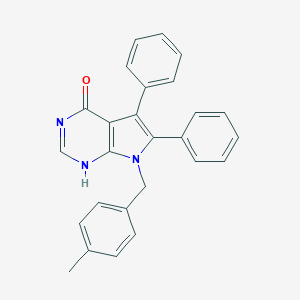 molecular formula C26H21N3O B379171 7-[(4-methylphenyl)methyl]-5,6-diphenyl-1H-pyrrolo[2,3-d]pyrimidin-4-one 