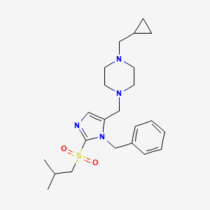 molecular formula C23H34N4O2S B3791710 1-{[1-benzyl-2-(isobutylsulfonyl)-1H-imidazol-5-yl]methyl}-4-(cyclopropylmethyl)piperazine 