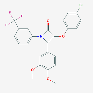 3-(4-Chlorophenoxy)-4-(3,4-dimethoxyphenyl)-1-[3-(trifluoromethyl)phenyl]azetidin-2-one