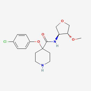 molecular formula C17H23ClN2O4 B3791721 4-(4-chlorophenoxy)-N-[(3S,4R)-4-methoxyoxolan-3-yl]piperidine-4-carboxamide 