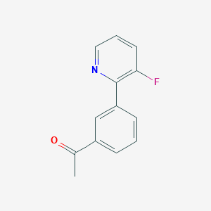 molecular formula C13H10FNO B3791733 1-[3-(3-fluoro-2-pyridinyl)phenyl]ethanone 