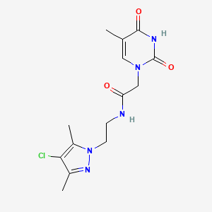 N-[2-(4-chloro-3,5-dimethyl-1H-pyrazol-1-yl)ethyl]-2-(5-methyl-2,4-dioxo-3,4-dihydropyrimidin-1(2H)-yl)acetamide