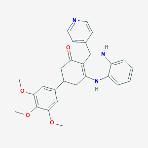 11-pyridin-4-yl-3-(3,4,5-trimethoxyphenyl)-2,3,4,5,10,11-hexahydro-1H-dibenzo[b,e][1,4]diazepin-1-one