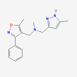 N-methyl-N-[(5-methyl-3-phenyl-1,2-oxazol-4-yl)methyl]-1-(5-methyl-1H-pyrazol-3-yl)methanamine