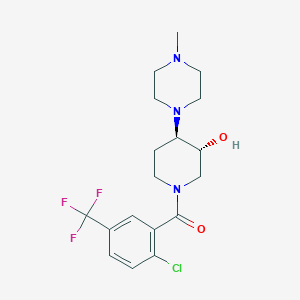 (3R*,4R*)-1-[2-chloro-5-(trifluoromethyl)benzoyl]-4-(4-methyl-1-piperazinyl)-3-piperidinol