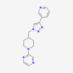 molecular formula C17H19N7 B3791784 2-(4-{[4-(3-pyridinyl)-1H-1,2,3-triazol-1-yl]methyl}-1-piperidinyl)pyrazine 