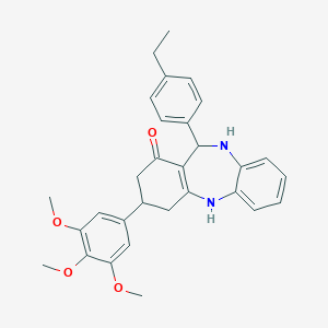 molecular formula C30H32N2O4 B379179 11-(4-ethylphenyl)-3-(3,4,5-trimethoxyphenyl)-2,3,4,5,10,11-hexahydro-1H-dibenzo[b,e][1,4]diazepin-1-one 