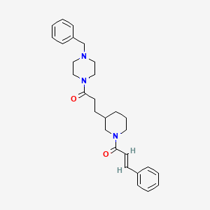 molecular formula C28H35N3O2 B3791792 1-benzyl-4-(3-{1-[(2E)-3-phenyl-2-propenoyl]-3-piperidinyl}propanoyl)piperazine 