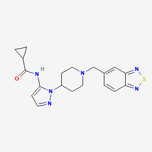 molecular formula C19H22N6OS B3791799 N-{1-[1-(2,1,3-benzothiadiazol-5-ylmethyl)-4-piperidinyl]-1H-pyrazol-5-yl}cyclopropanecarboxamide 