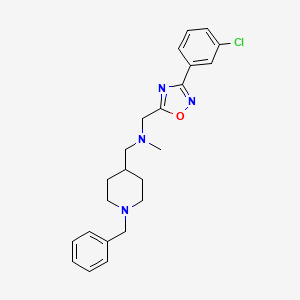 molecular formula C23H27ClN4O B3791825 1-(1-benzyl-4-piperidinyl)-N-{[3-(3-chlorophenyl)-1,2,4-oxadiazol-5-yl]methyl}-N-methylmethanamine 