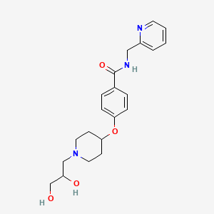 4-[1-(2,3-dihydroxypropyl)piperidin-4-yl]oxy-N-(pyridin-2-ylmethyl)benzamide