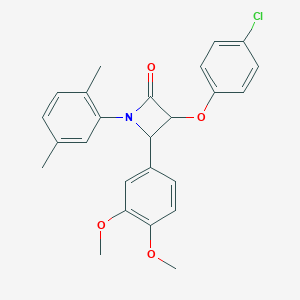 molecular formula C25H24ClNO4 B379184 3-(4-Chlorophenoxy)-4-(3,4-dimethoxyphenyl)-1-(2,5-dimethylphenyl)azetidin-2-one 