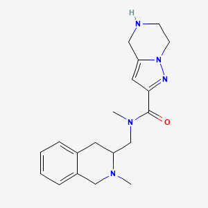 molecular formula C19H25N5O B3791893 N-methyl-N-[(2-methyl-1,2,3,4-tetrahydro-3-isoquinolinyl)methyl]-4,5,6,7-tetrahydropyrazolo[1,5-a]pyrazine-2-carboxamide dihydrochloride 