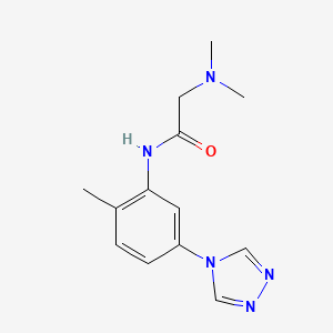 molecular formula C13H17N5O B3791905 2-(dimethylamino)-N-[2-methyl-5-(4H-1,2,4-triazol-4-yl)phenyl]acetamide 