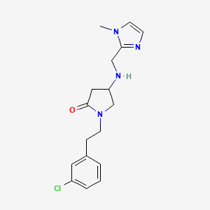 molecular formula C17H21ClN4O B3791915 1-[2-(3-Chlorophenyl)ethyl]-4-[(1-methylimidazol-2-yl)methylamino]pyrrolidin-2-one 