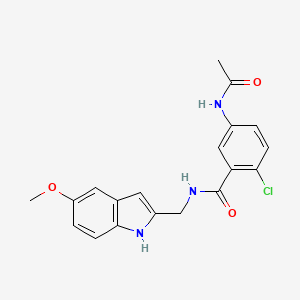 5-(acetylamino)-2-chloro-N-[(5-methoxy-1H-indol-2-yl)methyl]benzamide