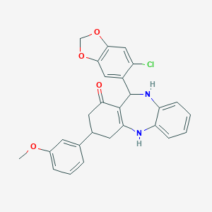 11-(6-chloro-1,3-benzodioxol-5-yl)-3-(3-methoxyphenyl)-2,3,4,5,10,11-hexahydro-1H-dibenzo[b,e][1,4]diazepin-1-one