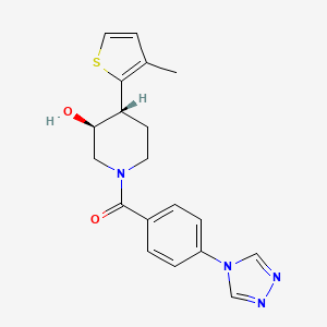 (3S*,4R*)-4-(3-methyl-2-thienyl)-1-[4-(4H-1,2,4-triazol-4-yl)benzoyl]piperidin-3-ol