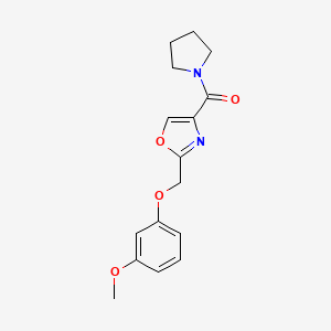 molecular formula C16H18N2O4 B3791956 2-[(3-methoxyphenoxy)methyl]-4-(1-pyrrolidinylcarbonyl)-1,3-oxazole 