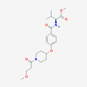 molecular formula C22H32N2O6 B3791961 methyl N-(4-{[1-(3-methoxypropanoyl)-4-piperidinyl]oxy}benzoyl)-L-valinate 