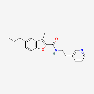 3-methyl-5-propyl-N-[2-(3-pyridinyl)ethyl]-1-benzofuran-2-carboxamide