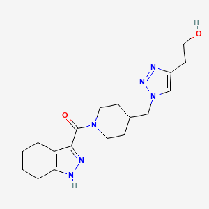 molecular formula C18H26N6O2 B3791971 [4-[[4-(2-hydroxyethyl)triazol-1-yl]methyl]piperidin-1-yl]-(4,5,6,7-tetrahydro-1H-indazol-3-yl)methanone 