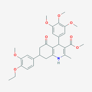 molecular formula C30H35NO8 B379198 Methyl 7-(4-ethoxy-3-methoxyphenyl)-2-methyl-5-oxo-4-(3,4,5-trimethoxyphenyl)-1,4,5,6,7,8-hexahydroquinoline-3-carboxylate 