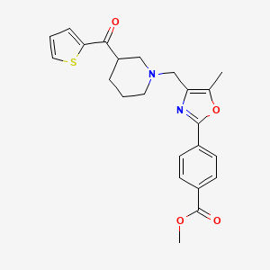 molecular formula C23H24N2O4S B3791981 Methyl 4-[5-methyl-4-[[3-(thiophene-2-carbonyl)piperidin-1-yl]methyl]-1,3-oxazol-2-yl]benzoate 