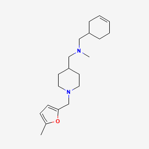 molecular formula C20H32N2O B3791987 N-(cyclohex-3-en-1-ylmethyl)-N-methyl-1-[1-[(5-methylfuran-2-yl)methyl]piperidin-4-yl]methanamine 