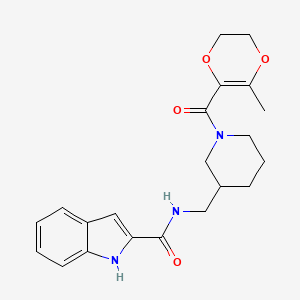 N-({1-[(3-methyl-5,6-dihydro-1,4-dioxin-2-yl)carbonyl]-3-piperidinyl}methyl)-1H-indole-2-carboxamide