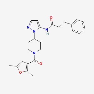 N-{1-[1-(2,5-dimethyl-3-furoyl)-4-piperidinyl]-1H-pyrazol-5-yl}-3-phenylpropanamide