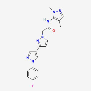 N-(1,4-dimethyl-1H-pyrazol-5-yl)-2-[1'-(4-fluorophenyl)-1H,1'H-3,4'-bipyrazol-1-yl]acetamide