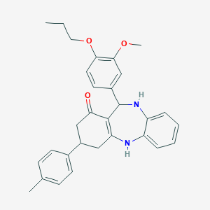11-(3-methoxy-4-propoxyphenyl)-3-(4-methylphenyl)-2,3,4,5,10,11-hexahydro-1H-dibenzo[b,e][1,4]diazepin-1-one