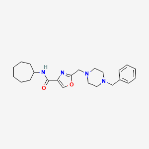 2-[(4-benzyl-1-piperazinyl)methyl]-N-cycloheptyl-1,3-oxazole-4-carboxamide