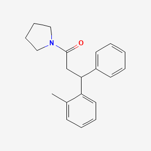 molecular formula C20H23NO B3792073 1-[3-(2-methylphenyl)-3-phenylpropanoyl]pyrrolidine 