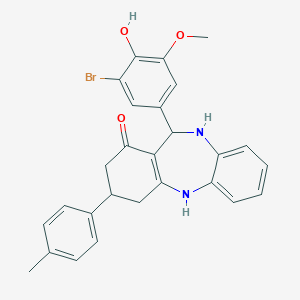 11-(3-bromo-4-hydroxy-5-methoxyphenyl)-3-(4-methylphenyl)-2,3,4,5,10,11-hexahydro-1H-dibenzo[b,e][1,4]diazepin-1-one