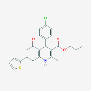 Propyl 4-(4-chlorophenyl)-2-methyl-5-oxo-7-(2-thienyl)-1,4,5,6,7,8-hexahydro-3-quinolinecarboxylate