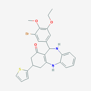 11-(3-bromo-5-ethoxy-4-methoxyphenyl)-3-(2-thienyl)-2,3,4,5,10,11-hexahydro-1H-dibenzo[b,e][1,4]diazepin-1-one