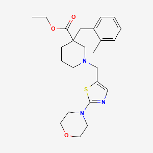 ethyl 3-(2-methylbenzyl)-1-{[2-(4-morpholinyl)-1,3-thiazol-5-yl]methyl}-3-piperidinecarboxylate