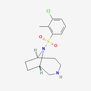 molecular formula C14H19ClN2O2S B3792161 (1S,6R)-9-(3-chloro-2-methylphenyl)sulfonyl-3,9-diazabicyclo[4.2.1]nonane 