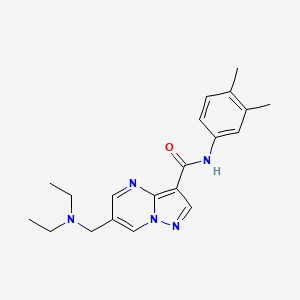 molecular formula C20H25N5O B3792165 6-[(diethylamino)methyl]-N-(3,4-dimethylphenyl)pyrazolo[1,5-a]pyrimidine-3-carboxamide 