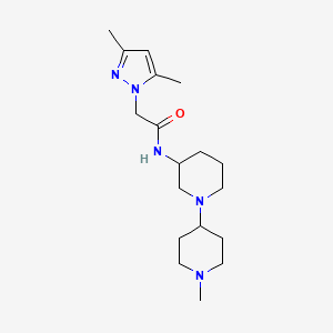 2-(3,5-dimethylpyrazol-1-yl)-N-[1-(1-methylpiperidin-4-yl)piperidin-3-yl]acetamide