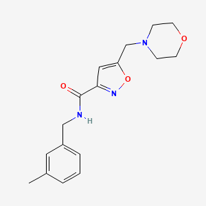 molecular formula C17H21N3O3 B3792192 N-(3-Methylbenzyl)-5-(morpholinomethyl)-3-isoxazolecarboxamide 