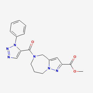 molecular formula C18H18N6O3 B3792204 methyl 5-[(1-phenyl-1H-1,2,3-triazol-5-yl)carbonyl]-5,6,7,8-tetrahydro-4H-pyrazolo[1,5-a][1,4]diazepine-2-carboxylate 